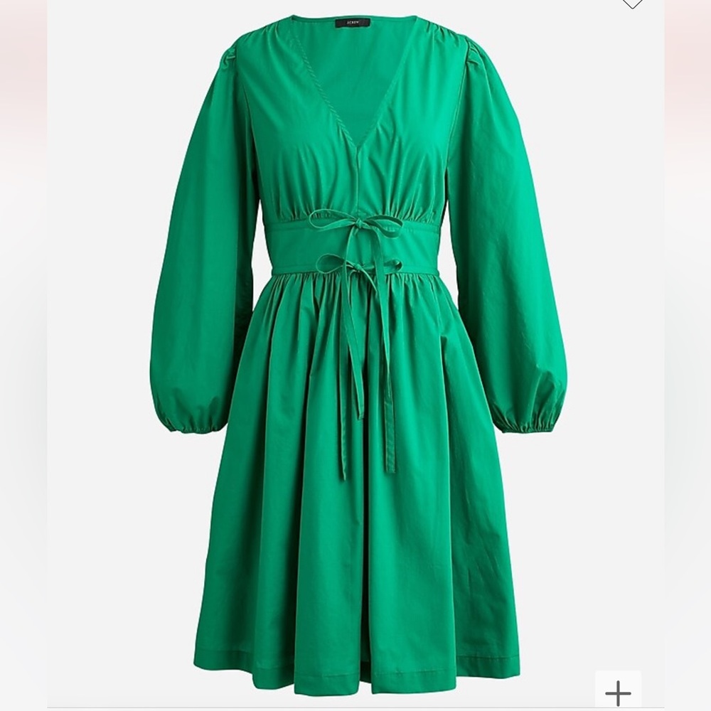 J. Crew Emerald Green Long Sleeve Midi Dress